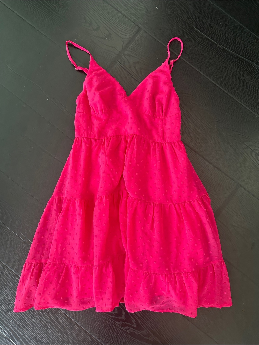 Lulu's Vibrant Hot Pink Tiered Sundress